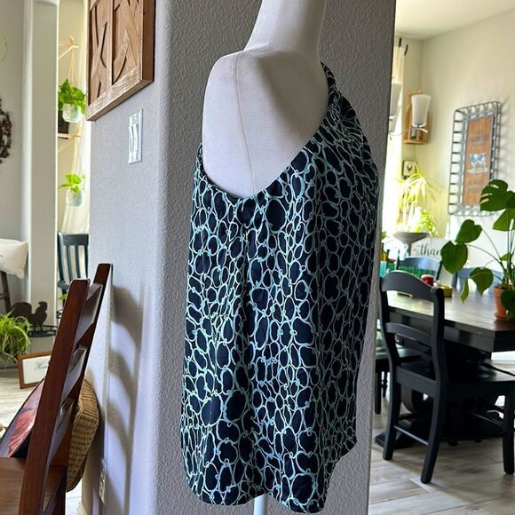 The Limited One Shoulder Navy Blue Sleeveless Top M NWT Circles Lightweight - Picture 8 of 9